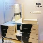 ⁦غرفة نوم رمادية رملية مُطعمة بالأسود اللامع⁩ - الصورة ⁦4⁩
