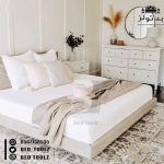 ⁦غرفه نوم مودرن بيضاء بمقبض أسود متناسق⁩ - الصورة ⁦3⁩