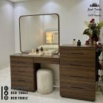 ⁦طقم غرفة نوم حرف L زجاج عسلي فاخر⁩ - الصورة ⁦3⁩
